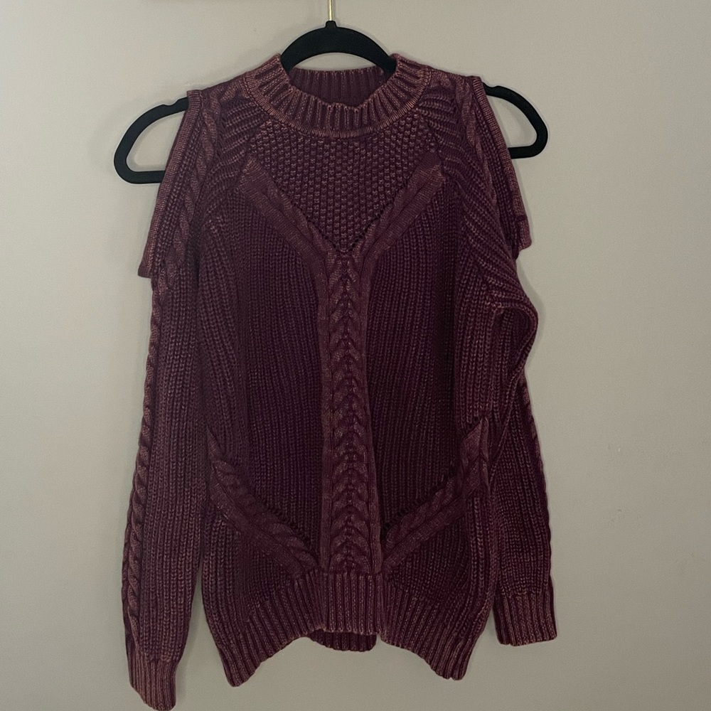 Umgee cold shoulder sweater